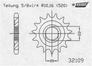 Sprocket Front YZ125 YZ250F YZ250FX 14T