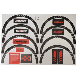 Charged 12 inch Red Decal Set