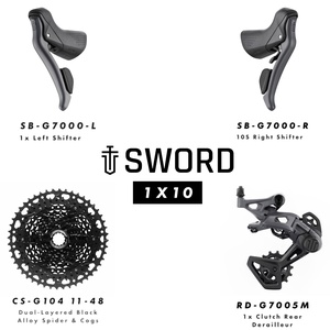 Sword 1x10 Groupset Shifters M Cage 1xRD