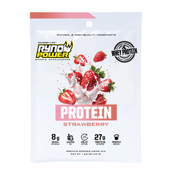 Ryno Power Premium Whey Protein Powder - Strawberry (12-Pack Single Servings)