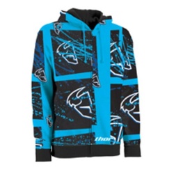 Hoody zip Thor Splatter Cyan
