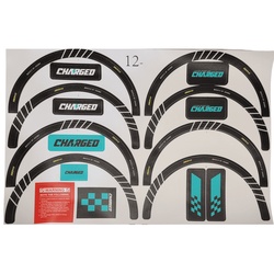 Charged 12 inch Blue Decal Set