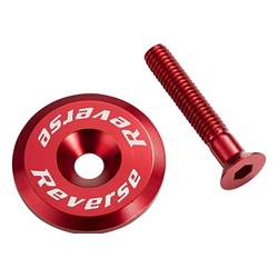 Stem Cap with Screw - Red - Reverse Components