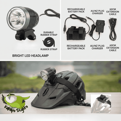Kakapo Lights 2000 Lumen MTB Helmet & Handlebar Light