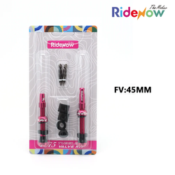 RideNow 7075 Tubeless Valve Kit PV45mm (Pink)