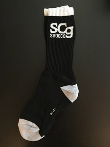 SCg Socks Black with White Logo & Stripe size 5-8