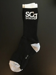 SCg Socks Black with White Logo & Stripe s. 10-13