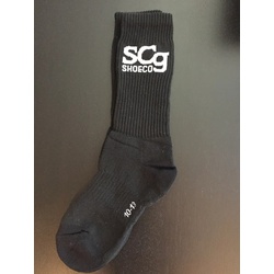 SCg Premium Socks Black w. White Logo size 8-10