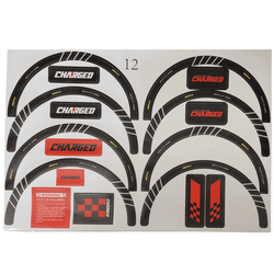 Charged 12 inch Red Decal Set