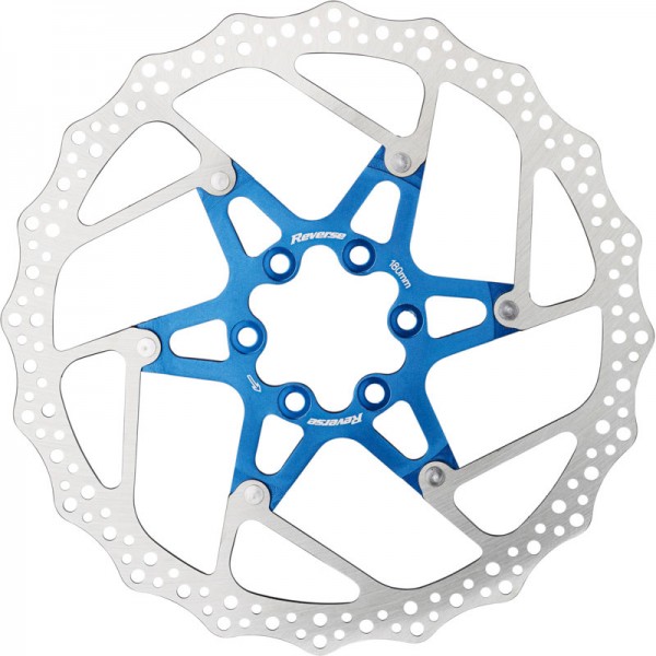 Brake Disc Rotor Bike Reverse AL/Steel 180mm Blue Bike Life Supply Co